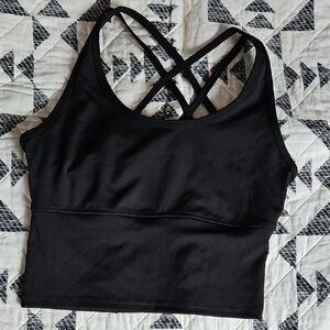 POP Fit Black Cross-Back Sports Bra
